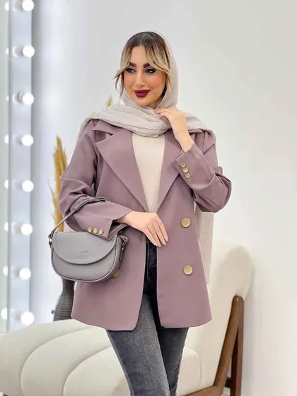 مانتو جیب نما دکمه طلایی