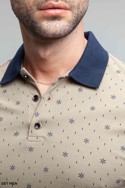 تیشرت یقه دارطرح دار