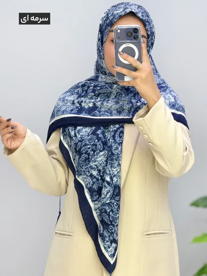 روسری نخی پلیسه مهرک کد 101924