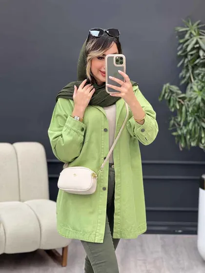 مانتو کتان دو جیب بالا تانیا