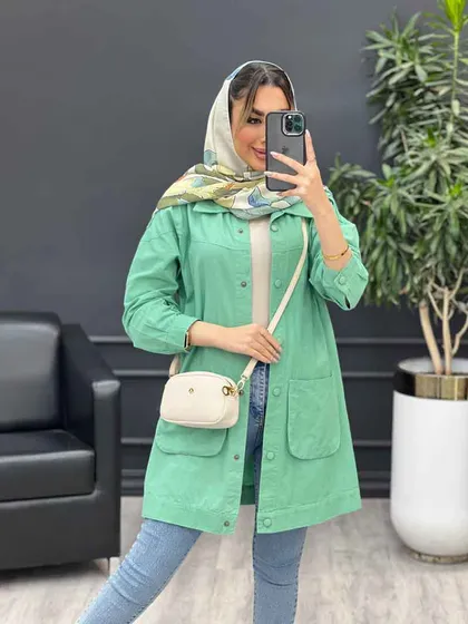 مانتو لینن رنگی سر شانه پاگن
