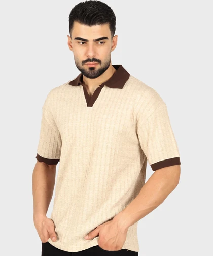 تیشرت لش یقه شکاری و کنفی 1382