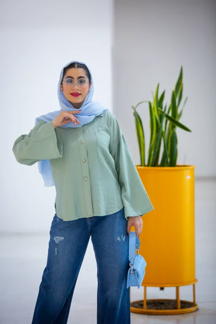 مانتو بابوس پیراهنی استین کلوش