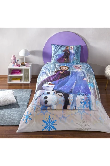 سرویس روتختی یک نفره Taç مدل Disney Frozen Winter پنبه‌ای - چندرنگ