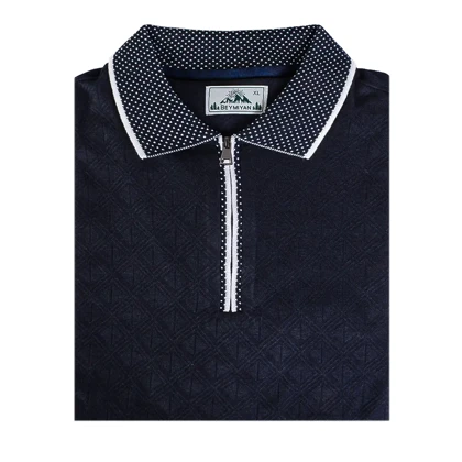 پولوشرت نیم زیپ طرح لوزی مردانه