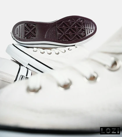 کفش کتانی ساق‌دار مردانه و زنانه سفید کرم All STAR مدل 7093