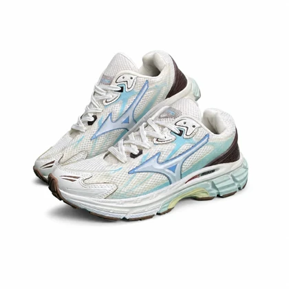 کفش کتانی مردانه و بزرگ پا (کیفیتاورجینال) مدل میزانو سفید آبی Mizuno