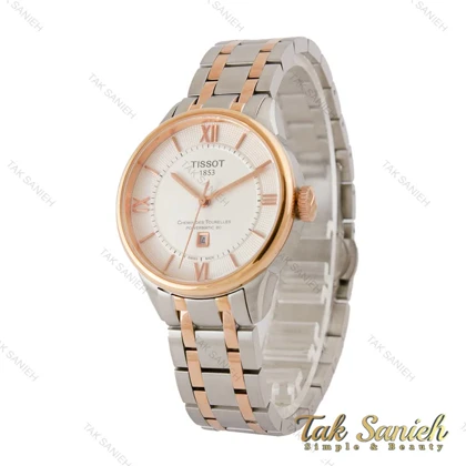 ساعت تیسوت زنانه دورنگ رزگلد صفحه سفید Tissot-5307-L