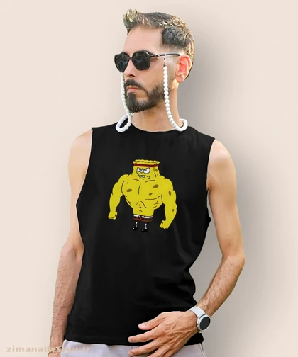 تاپ مردانه و زنانه طرح باب اسفنجی بدنساز کد 1057
