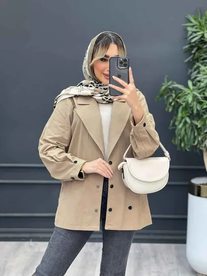 مانتو لینن سر آستین دکمه