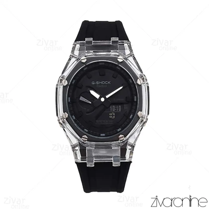 ساعت جی شاک GA2100 مردانه شیشه ای صفحه مشکی 105851