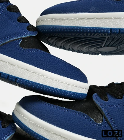 کفش کتانی مردانه و زنانه ساق‌دار مشکی آبی NIKE jordan 1 مدل 7155