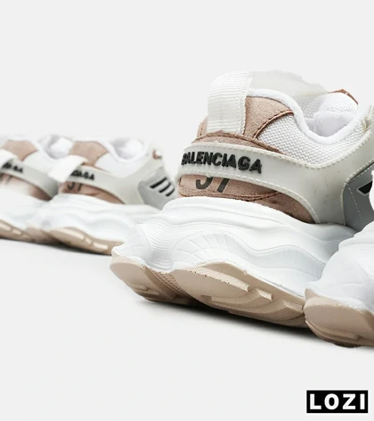 کفش کتانی مردانه و زنانه سفید طوسی قهوه ای BALENCIAGA