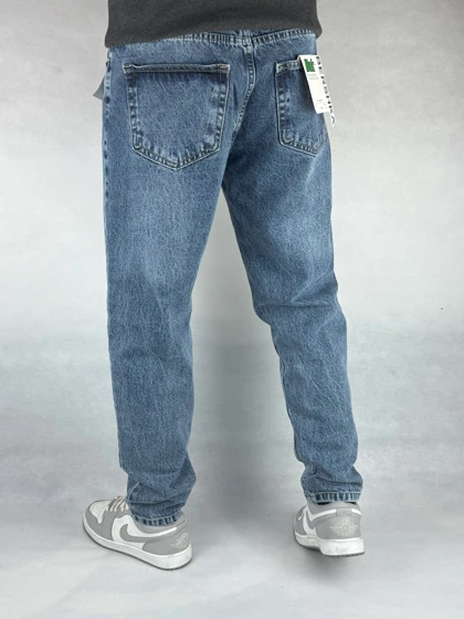 شلوار مام فیت مردانه آبی ساده 146