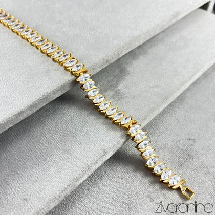 دستبند طرح خوشه گندم نگین‌دار 40178