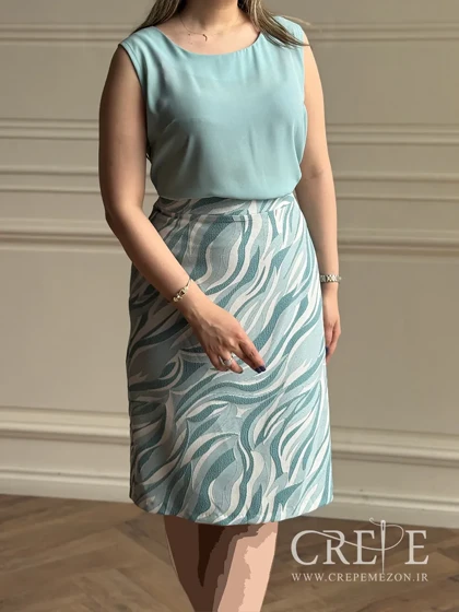 کت و دامن طرحدار سه تیکه