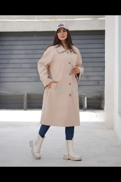 بارانی بلند جلو دکمه