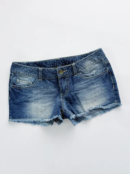 شورتک کوتاه جین پاچه ریش