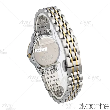 ساعت داتیس زنانه طلایی نقره ای صفحه سفید ایندکس خطی 106940