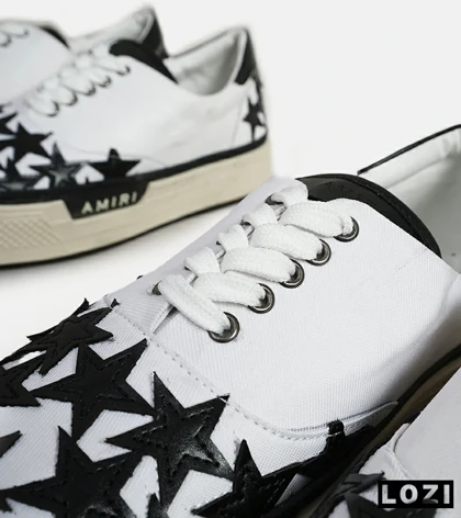 کفش اسنیکرزسفید مشکی Amiri Stars مدل 6001