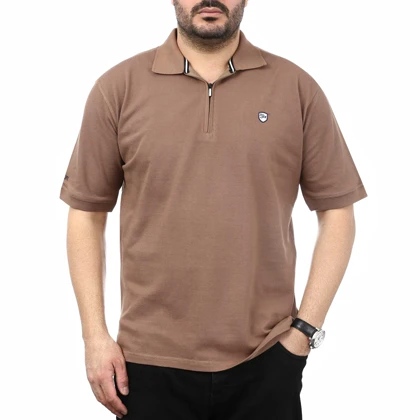 پولوشرت آستین کوتاه نیم زیپ مردانه مدل 651342