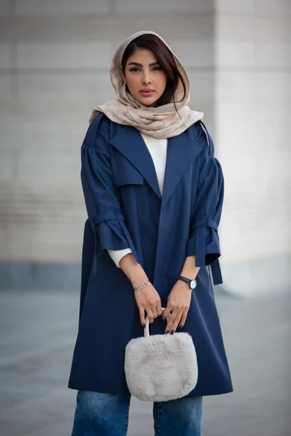 بارانی سانتانا تک شنل آستین بنددار