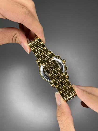 ساعت مچی پتک فیلیپ فول دیت بند طلایی صفحه طوسی Patek Philippe