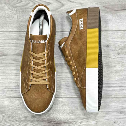 کفش اسپرت پول اند بیر pull&bear رنگ عسلی رویه حوله ای