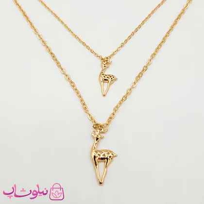 گردنبند دولاین ژوپینگ مدل گوزن مادر و بچه