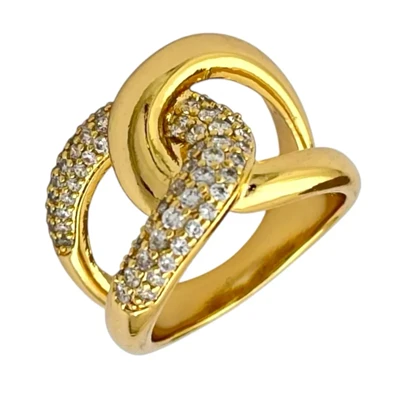 انگشتر زنانه ژوپینگ طرح شنل با نگین