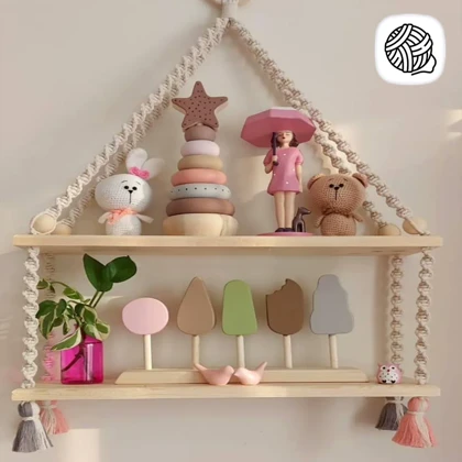 شلف اتاق کودک مکرومه بافی مدل پانیذ 2 طبقه