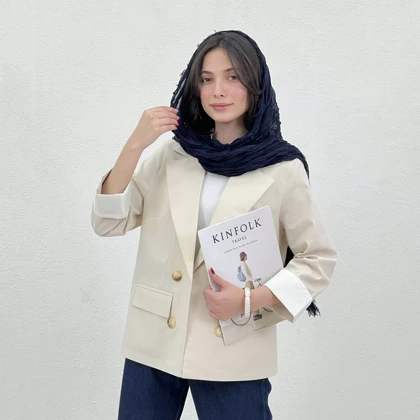 کت زنانه لینن یقه انگلیسی