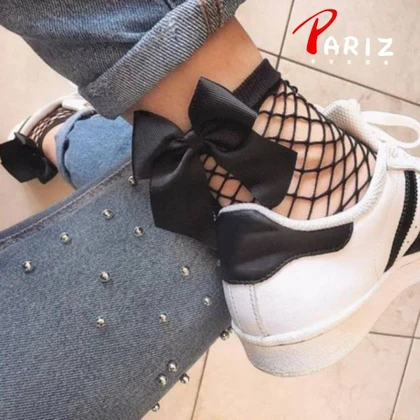 جوراب توری ساده و پاپیون دار