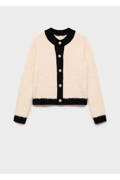 ژاکت کش باف پشمی زنانه اورجینال منگو mango