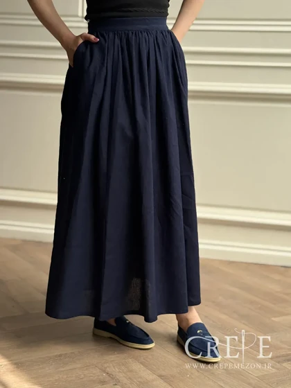 کراپ دامن لینن گل‌دار