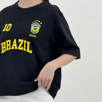 تیشرت زنانه یقه گرد BRAZIL | آی بولک