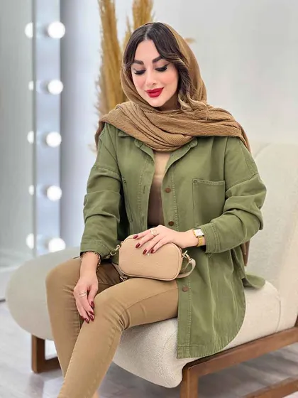 مانتو کتان دو جیب شاینا