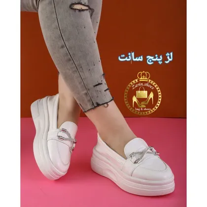 کالج لژدار 5 و 3 سانت سفید و مشکی زنانه