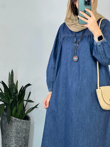 پیراهن مانتویی جین کاغذی 1