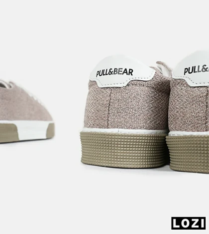 کفش کتانی مردانه قهوه ای سفید PULL & BEAR مدل 7447