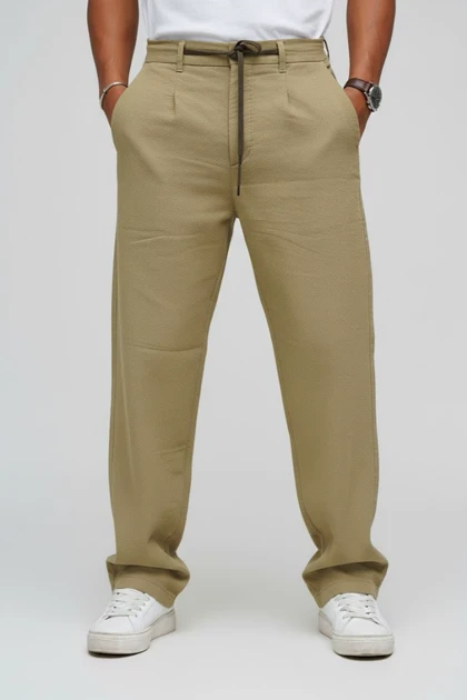 شلوار کنفی مردانه گرم دار نیم بگ پارچه وارداتی ZARA