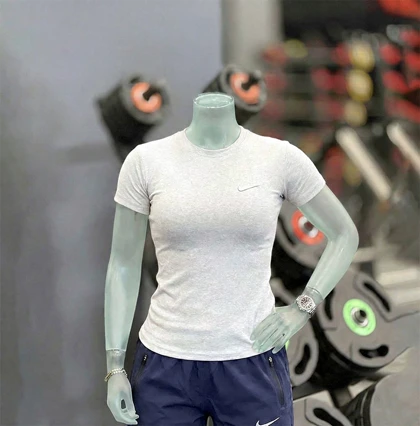 تیشرت ورزشی زنانه نایک (Nike) مدل کبریتی جذب با لوگو گلدوزی