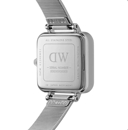 ساعت دنیل ولینگتون مربعی زنانه سیلور صفحه مشکی Daniel Wellington Silver