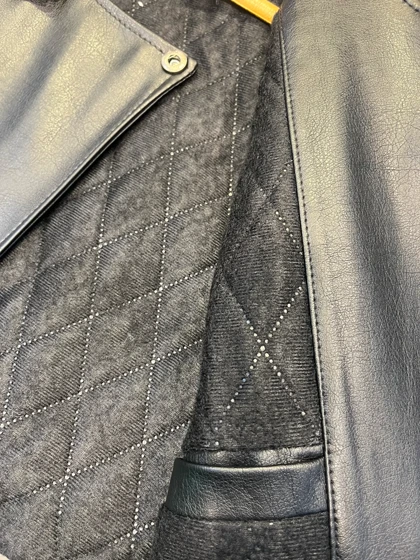 کاپشن چرم پلیسی بنددار