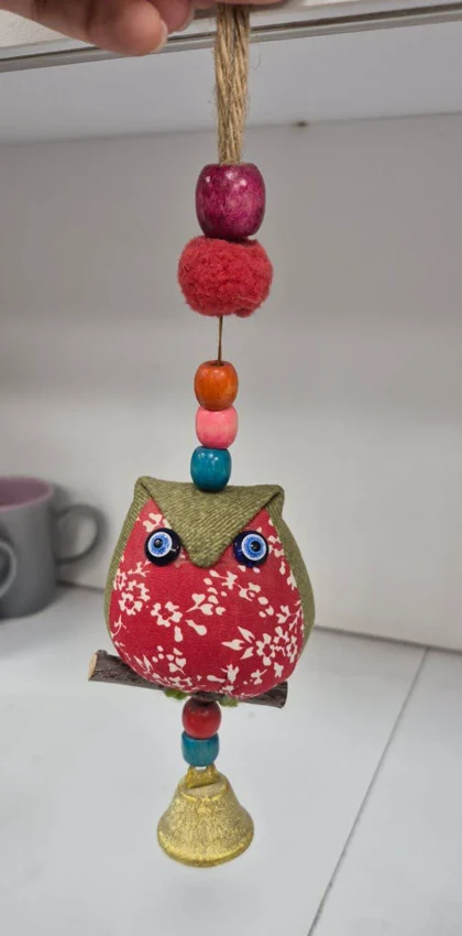 آویز عروسکی منگوله‌دار پارچه ای جغد
