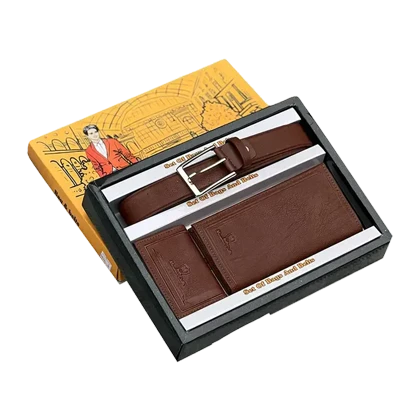 ست سه تکه کیف پول کمربند و جاکارتی مردانه چرمی