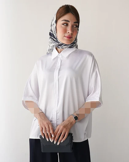 شومیز ساتن کیمونو الماس | هیبا