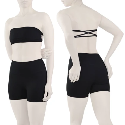 ست دکلته و کشاله بند ورزشی زنانه مدل ES927 مشکی