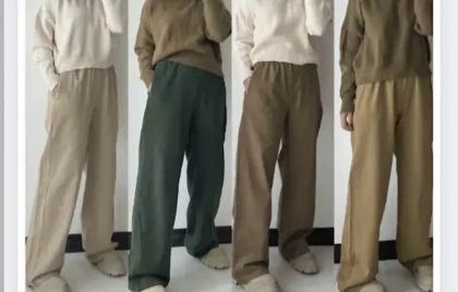 شلوار نیم بگ کتان زنانه کد5118