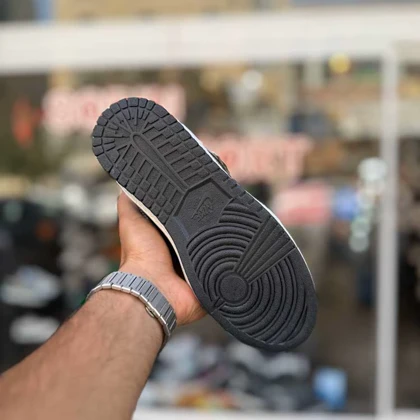 کتانی جردن 1 ساق‌دار مشکی ورنی کد 6696